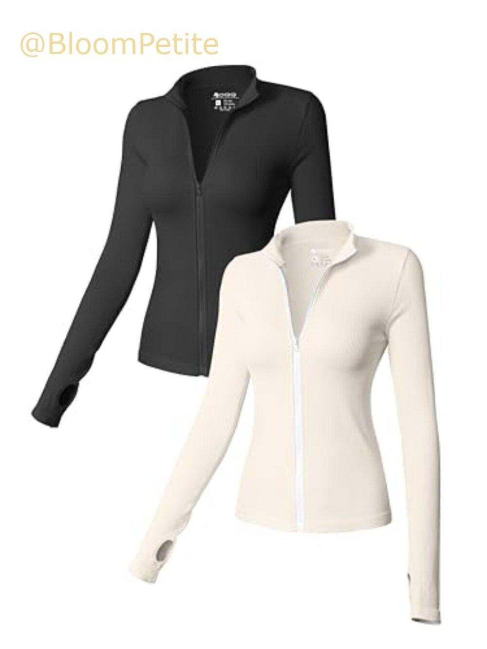 2 Piece Long Sleeve Front Zip Fitted Tops Stretchy Nylon Spandex Medical Scrub
